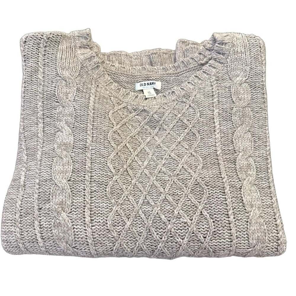 Old Navy Cable Pullover Sweater Size XXL Heather Gray